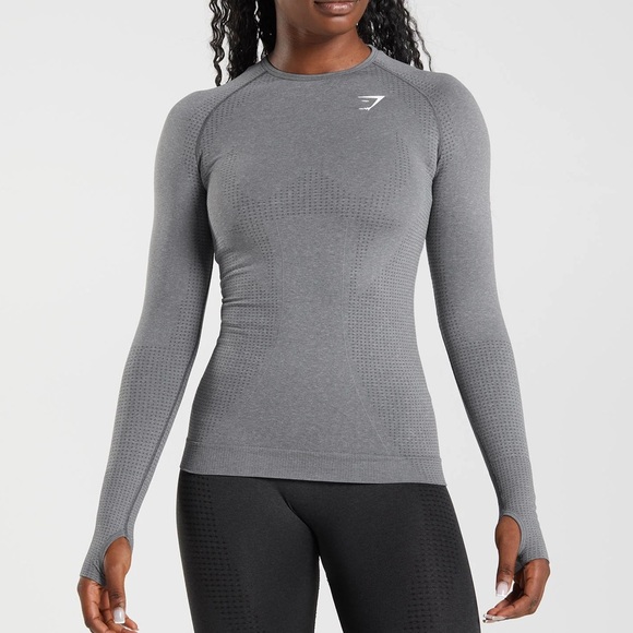 Gymshark Vital Seamless Long Sleeve Grey - Picture 1 of 6